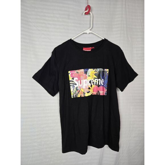 Supreme Tshirt Wome'ns Floral Box Logo , Short Sleeve Black Size Large - Picture 1 of 7